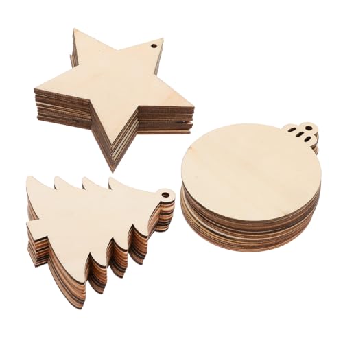 PartyKindom 30 Stück Teiliges Holzscheiben mit Weihnachtsanhängern DIY Bastelset mit Runden Baumholzscheiben Stern und Kugelmotiven Glatte Oberfläche für Weihnachtsbaum Geschenke Tischdeko und PartyKindom 30 Stück Teiliges Holzscheiben mit Weihnachtsanhängern DIY Bastelset mit Runden Baumholzscheiben Stern und Kugelmotiven Glatte Oberfläche für Weihnachtsbaum Geschenke Tischdeko und von PartyKindom