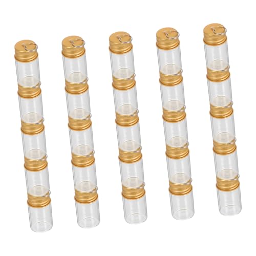 PartyKindom 30 Stück Teiliges Mini glasfläschchen mit Goldenem Schraubverschluss Transparente Wunschflaschen anhänger Dekorative Schlüsselanhänger für DIY projekte und Reiseandenken von PartyKindom