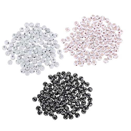 PartyKindom 300 Stück Acryl Kreuzperlen Kleine Runde Religiöse Spacer Perlen in Kontrastfarben mit Gold Silberdruck Langlebig und Einfach zu Fädeln für Rosenkranz Armbänder Halsketten DIY PartyKindom 300 Stück Acryl Kreuzperlen Kleine Runde Religiöse Spacer Perlen in Kontrastfarben mit Gold Silberdruck Langlebig und Einfach zu Fädeln für Rosenkranz Armbänder Halsketten DIY von PartyKindom
