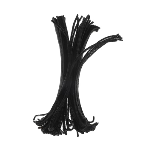 PartyKindom 300 Stück DIY Plüsch Biegeplüsch Stäbe Schwarz Bündel Elastische Bastelstäbe für Künstlerisches Handwerk Supplies Sicher und Flexibel von PartyKindom