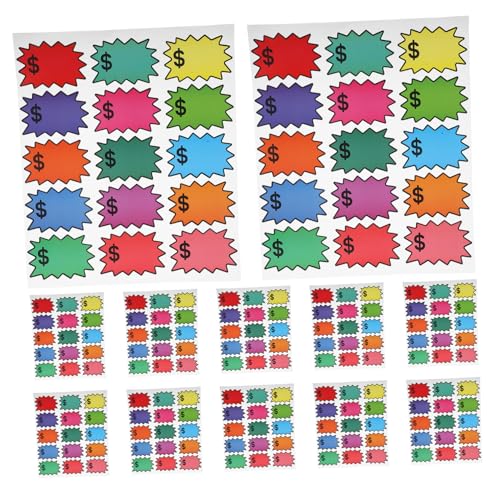 PartyKindom 300 Stück Leere Stern Preisschilder für Einzelhandel Beschriftung für Verkaufsveranstaltungen und Lagerorganisation Farbenfrohes Design für Supermärkte und Partys von PartyKindom