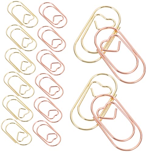 PartyKindom 30Stücke Teiliges Herzförmige Papierclips Roségold und Geformte Büroklammern für Dekorative Planer Einladungen und Schulprojekte Robust und Langlebig von PartyKindom