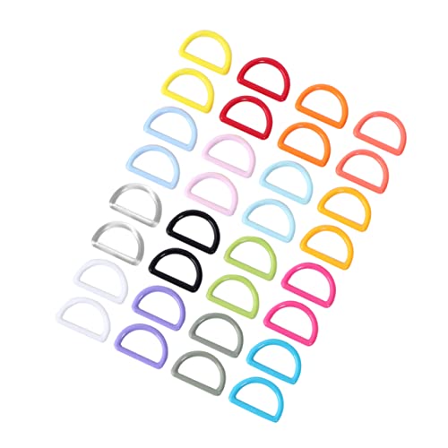 PartyKindom 32 Stück D-förmige Schnalle Farbe d-Ring halbkreisförmig schweißbare D-Ringe D-Ringschnalle Gepäck-D-Ring D Ringe D-Ring-Clips kleine D-Ringe d Haken D-Ring-Schnallen Plastik Bunt von PartyKindom