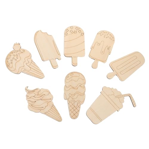 PartyKindom 32 Stück Teiliges Unbehandelte Holz Eiscreme Cutouts Vorlackierte DIY Holzscheiben für Malspaß Sommerparty Bastelset zur Kreativität und Motorischer Fähigkeiten PartyKindom 32 Stück Teiliges Unbehandelte Holz Eiscreme Cutouts Vorlackierte DIY Holzscheiben für Malspaß Sommerparty Bastelset zur Kreativität und Motorischer Fähigkeiten von PartyKindom