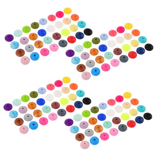 PartyKindom 350 Stück Silikon Linsenperlen für Armband und Halskettenherstellung Bunte Abstandshalter für Diy Schmuckdesigns und Schlüsselanhänger Hautfreundlich und Vielseitig von PartyKindom