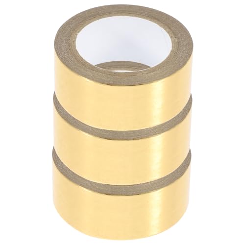 PartyKindom 3Rollen Washi Tape Dekoratives Klebeband Goldfolie für Scrapbooking Journaling Geschenkverpackungen und Bastelprojekte von PartyKindom