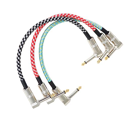 PartyKindom 3Stücke Teiliges Gitarreninstrumentenkabel Gewebtes Audio Kabel für Effektgeräte Stecker für Lautsprecher und Bühneninstallationen Langlebig und Praktisch von PartyKindom