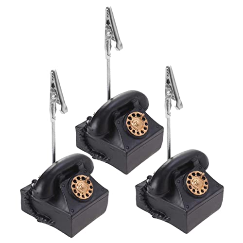 PartyKindom 3Stücke Wiederverwendbare Memo Clips Telefonform Vintage Resin Kartenhalter für Fotos und Notizen Stilvolle Tischdekoration für Büro und Zuhause Langlebig und Funktional von PartyKindom