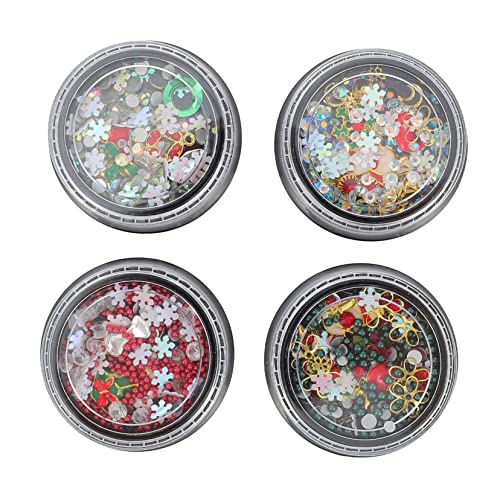 PartyKindom 4 Boxen Weihnachts Nail Art Dekorationen aus Legierung Vielseitige Maniküre Charms für DIY Nageldesign Kreative Xmas Nagelkunst Zubehör für Zuhause und PartyKindom 4 Boxen Weihnachts Nail Art Dekorationen aus Legierung Vielseitige Maniküre Charms für DIY Nageldesign Kreative Xmas Nagelkunst Zubehör für Zuhause und von PartyKindom