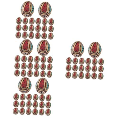 PartyKindom 4 Sätze Handgefertigte Buddha Spacer Perlen Messing Mit Türkis Einlage Für Diy Schmuckherstellung Tibetischer Stil Für Armbänder Und Schlüsselanhänger 20 Stück * 4 von PartyKindom