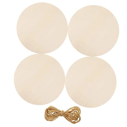 PartyKindom 4 Sätze Runde Holzplatten zum Basteln DIY Türschild Holzscheiben mit Glatter Oberfläche Handbemalbare Holzplättchen mit Seil für Türkränze Weihnachtsdeko und Kreative DIY Projekte PartyKindom 4 Sätze Runde Holzplatten zum Basteln DIY Türschild Holzscheiben mit Glatter Oberfläche Handbemalbare Holzplättchen mit Seil für Türkränze Weihnachtsdeko und Kreative DIY Projekte von PartyKindom