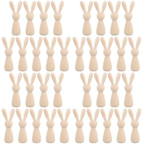 PartyKindom 4 Sätze Unlackierte Holz Puppen Kaninchen Figuren Für Diy Bastelprojekte Für Kreative Dekoration 10 Stück * 4 PartyKindom 4 Sätze Unlackierte Holz Puppen Kaninchen Figuren Für Diy Bastelprojekte Für Kreative Dekoration 10 Stück * 4 von PartyKindom