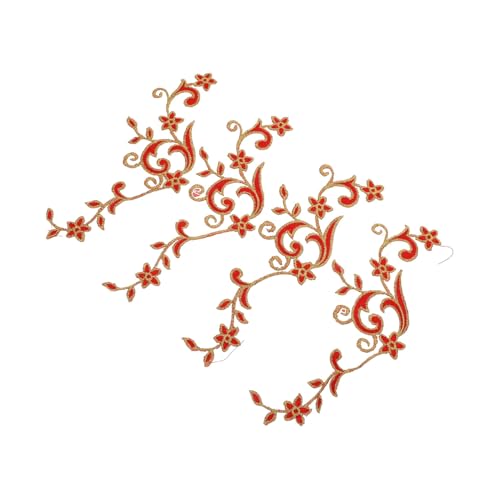 PartyKindom 4 Stück Bestickte Blumen Aufnäher Selbstklebend Applikationen zum Aufnähen und Dekorieren von Kleidung Taschen Jeans für DIY Nähprojekte und Vielseitige Stoffveredelung von PartyKindom