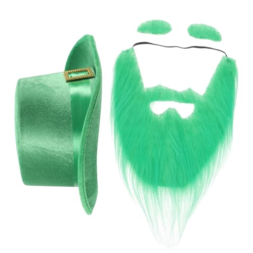 PartyKindom 4 Stück Klee Hut Kostüm Kobold-Partyhut Kleeblatt Mann Zubehör Bausatz irischer Koboldhut St. Patricks Day Zylinder Kobold-Mann-Accessoires grüner Kobold-Zylinder Samt Green von PartyKindom