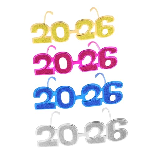 PartyKindom 4 Stück Lustige Glitzer Eyewear für Abschlussfeiern und Neujahrsfeiern und Leichte Foto Requisiten von PartyKindom