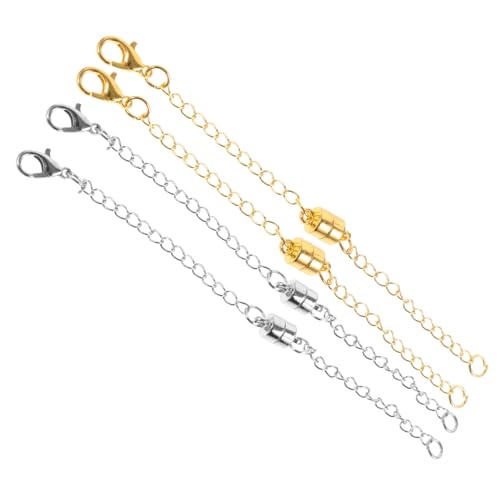 PartyKindom 4 Stück Magnetverschluss Kettenverlängerung Teiliges DIY Schmuckverschluss mit Verlängerungsketten Geeignet für Halsketten Armbänder Klassische Farben Gold und Weiß Praktische PartyKindom 4 Stück Magnetverschluss Kettenverlängerung Teiliges DIY Schmuckverschluss mit Verlängerungsketten Geeignet für Halsketten Armbänder Klassische Farben Gold und Weiß Praktische von PartyKindom