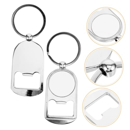 PartyKindom 4 Stück Metal Flaschenöffner Schlüsselanhänger Kompakt Kleiner Bierflaschenöffner Robustes Metall DIY Heat Transfer für Bar Party Camping und Outdoor einsätze von PartyKindom