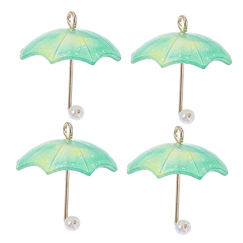 PartyKindom 4 Stück Miniatur Regenschirm Ohrringe Kreative DIY Schmuckaccessoires Grün Bezaubernde Ohrhängern für Einzigartige Ohrdekorationen von PartyKindom