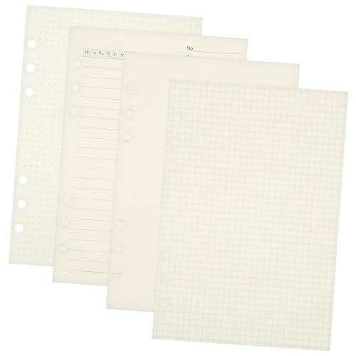 PartyKindom 4 Stück Nachfüllpapier Ringbuch Einlagen Kariert und Lose Kompatibel mit Standard Planern Langlebig Vielseitig für Notizbuch und Organizer von PartyKindom