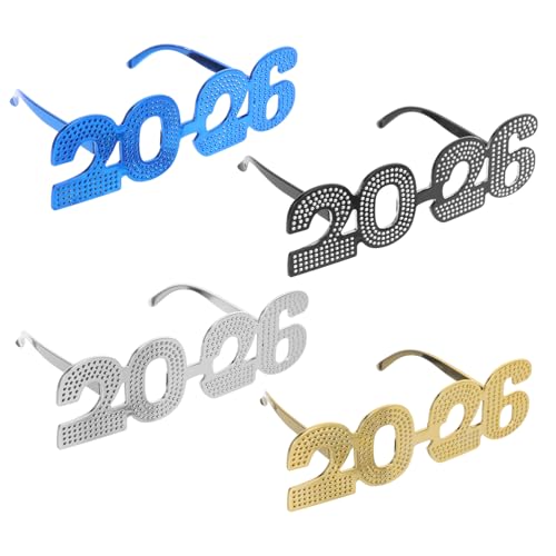 PartyKindom 4 Stück Neujahrsbrillen Glitzernde Zahlenbrille für Silvesterfeiern Lustige Foto Requisiten für Erwachsene Kreative Partyaccessoires für Unvergessliche Erinnerungen PartyKindom 4 Stück Neujahrsbrillen Glitzernde Zahlenbrille für Silvesterfeiern Lustige Foto Requisiten für Erwachsene Kreative Partyaccessoires für Unvergessliche Erinnerungen von PartyKindom