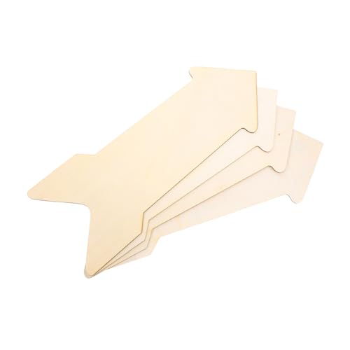 PartyKindom 4 Stück Pfeilornamente aus Holz Pfeilausschnitte Hartholz drinnen ausgeschnitten Zubehör Decoupage-Papier unfertige Pfeile Holzhandwerksvorräte Holzschild leer hölzern Beige von PartyKindom