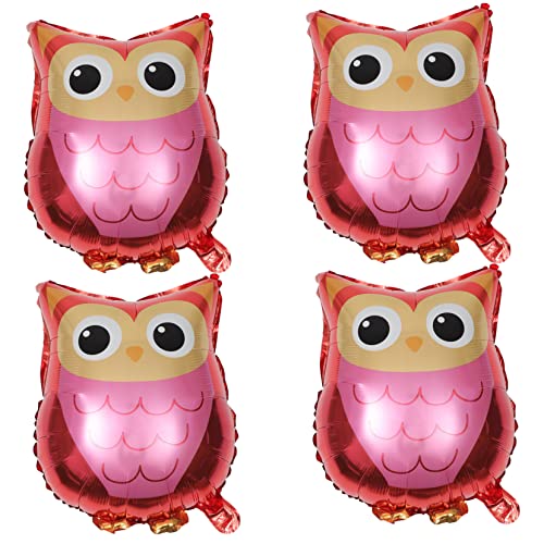 PartyKindom 4 Stück Teiliges Cartoon Eulen Folienballons Geburtstagsdeko Helium Geeignet Kreative Waldparty Dekoration Festliche Luftballons für Erwachsene von PartyKindom