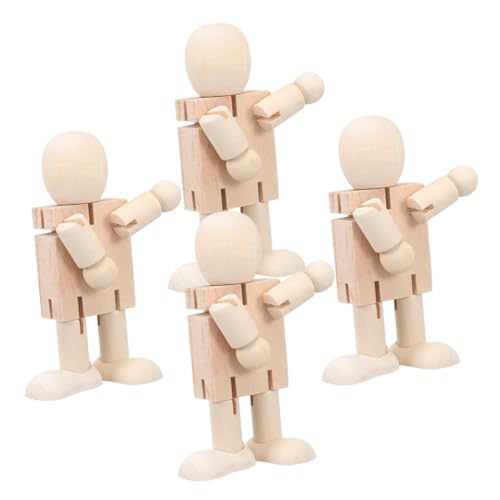 PartyKindom 4 Stück Teiliges DIY Kleine Holzfigur Unbemalt zum Bemalen Holzmodell Bastelspielzeug für Kreative Handarbeit und Deko PartyKindom 4 Stück Teiliges DIY Kleine Holzfigur Unbemalt zum Bemalen Holzmodell Bastelspielzeug für Kreative Handarbeit und Deko von PartyKindom