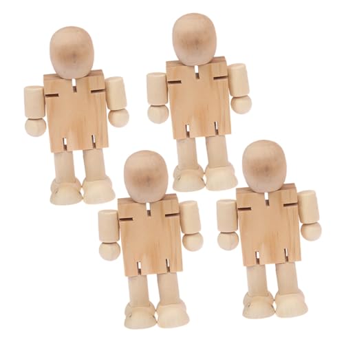 PartyKindom 4 Stück Teiliges Holzfiguren DIY Puppen Basteln Desktop Dekoration Stabile Holzroboter Figuren für Regal Kinderzimmer DIY Malen und Handwerk PartyKindom 4 Stück Teiliges Holzfiguren DIY Puppen Basteln Desktop Dekoration Stabile Holzroboter Figuren für Regal Kinderzimmer DIY Malen und Handwerk von PartyKindom