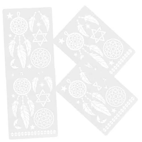 PartyKindom 4 Stück Teiliges Mandala Schablonen aus Pet für Wand und Bodenmalerei Wiederverwendbare DIY Malvorlagen Geruchsneutral Langlebig Geeignet für Flache Oberflächen Wie Wände für von PartyKindom