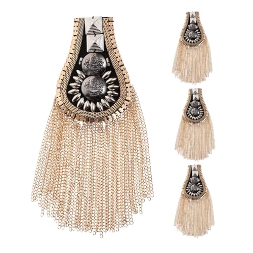 PartyKindom 4 Stück Teiliges Punkiger Schulterquasten mit Nieten Metallische Epauletten zur Jackendekoration Einfach Anzubringende Schulterakzente für Steampunk und Kostüm Looks PartyKindom 4 Stück Teiliges Punkiger Schulterquasten mit Nieten Metallische Epauletten zur Jackendekoration Einfach Anzubringende Schulterakzente für Steampunk und Kostüm Looks von PartyKindom
