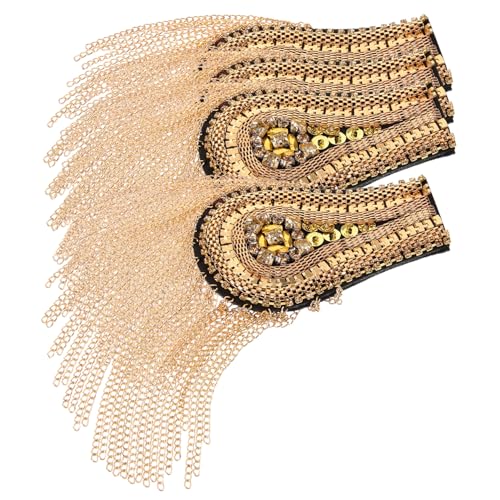 PartyKindom 4 Stück Teiliges Quasten Schulterepauletten Strass und Perlen DIY Kostümzubehör für Uniformen Schuluniformen Cosplay und Halloween Schmuck Badge Verzierung PartyKindom 4 Stück Teiliges Quasten Schulterepauletten Strass und Perlen DIY Kostümzubehör für Uniformen Schuluniformen Cosplay und Halloween Schmuck Badge Verzierung von PartyKindom