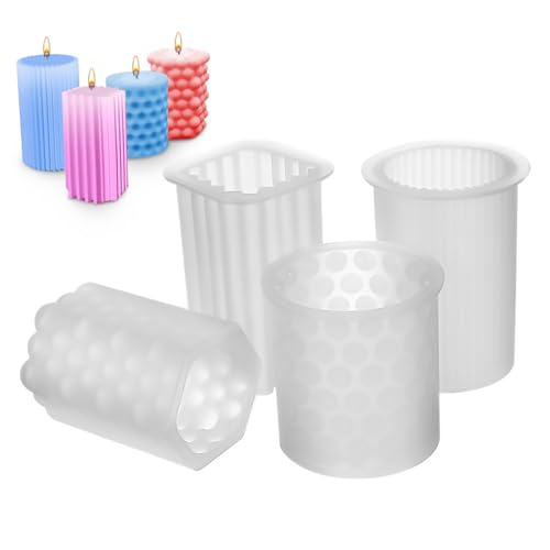 PartyKindom 4 Stück Teiliges Silikon Kerzenformen zum Gießen Flexible DIY Gießformen für Stumpenkerzen und Seifen Sichere Glatte Oberfläche Vielseitig Einsetzbar für Anfänger und Kreative PartyKindom 4 Stück Teiliges Silikon Kerzenformen zum Gießen Flexible DIY Gießformen für Stumpenkerzen und Seifen Sichere Glatte Oberfläche Vielseitig Einsetzbar für Anfänger und Kreative von PartyKindom