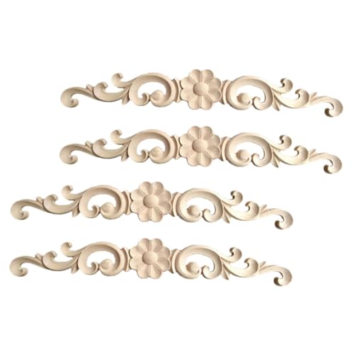 PartyKindom 4 Stück Unbehandelte Möbelverzierungen für Schranktüren Vintage Holzornamente mit Floralen Motiven zur Dekoration von Möbeln und Türen PartyKindom 4 Stück Unbehandelte Möbelverzierungen für Schranktüren Vintage Holzornamente mit Floralen Motiven zur Dekoration von Möbeln und Türen von PartyKindom