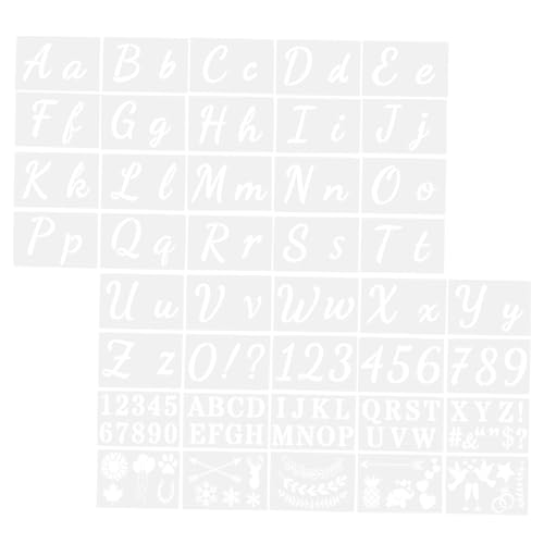 PartyKindom 40 Blatt Teiliges Pet Kunststoff Buchstaben Schablonen Große Wiederverwendbare Alphabet Malschablonen für DIY Wandmalerei Bastelprojekte Schulkunst und Dekoration Leichte Tragbare PartyKindom 40 Blatt Teiliges Pet Kunststoff Buchstaben Schablonen Große Wiederverwendbare Alphabet Malschablonen für DIY Wandmalerei Bastelprojekte Schulkunst und Dekoration Leichte Tragbare von PartyKindom