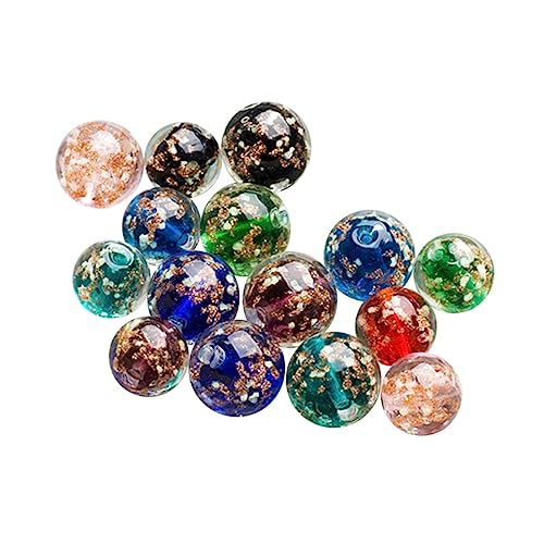 PartyKindom 40 Stück Leuchtende Glasperlen farbig Schüttgut schnell Perlen leuchten runde Spacer-Charms nähen schmuck leuchten im Dunkeln Glasperlen leuchtende Perle Abstandsperlen zum Basteln von PartyKindom
