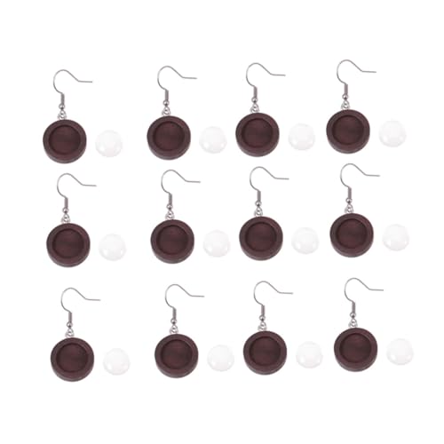 PartyKindom 40 Stück Teiliges Ohrringzubehör Runde Holz Cabochon Trays und Zeitstein Basis DIY Schmuckherstellung Bastelset Dunkelbraun für Ohrhaken Anhänger PartyKindom 40 Stück Teiliges Ohrringzubehör Runde Holz Cabochon Trays und Zeitstein Basis DIY Schmuckherstellung Bastelset Dunkelbraun für Ohrhaken Anhänger von PartyKindom