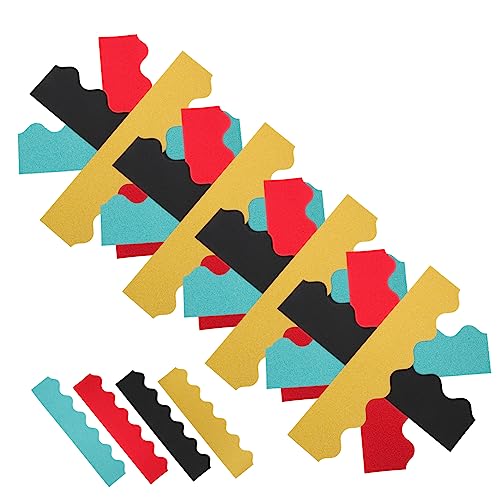 PartyKindom 40 Stück Wellenförmige Glitzer Bordüre aus Dekorativem Papier Teiliges in Blau Grün Rot Gold Abnehmbare Bordüre für Klassenzimmer und für Bastelprojekte und Scrapbooking von PartyKindom