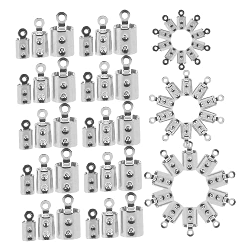 PartyKindom 400 Stück Teiliges Quetschperlen Crimp Cord Endkappen für DIY Schmuckherstellung Robust und Rostfrei Geeignet für Halsketten Armbänder und Lederbänder Vielseitige von PartyKindom