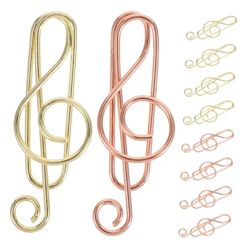 PartyKindom 40Stücke Musik Büroklammern Metall Clips und Roségold Musiknoten Lesezeichen für Schule Büro und Kreative Projekte Robust und Langlebig von PartyKindom