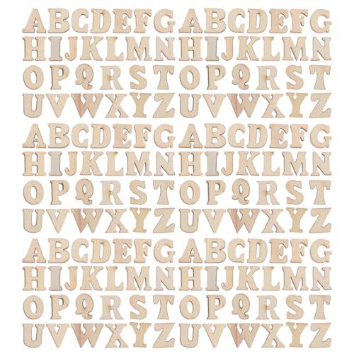 PartyKindom 416 Stück Holzbuchstaben zum Basteln, 0,59 Zoll, unlackierte Großbuchstaben aus Holz, Holzbuchstaben für DIY-Malerei, Kunst, hausgemachte Kunst, DIY-Projekt von PartyKindom