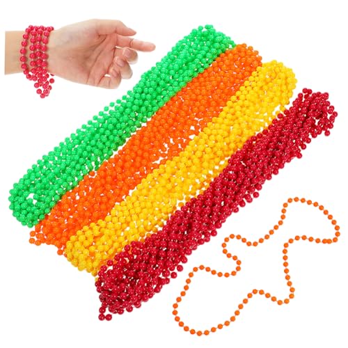 PartyKindom 48 Stück Neon-perlenketten – Karnevalsperlen, Fluoreszierendes Partyzubehör – 80er-jahre-neon-accessoires Für Geburtstagsdekorationen, Hochzeitsfeiern, Halloween von PartyKindom