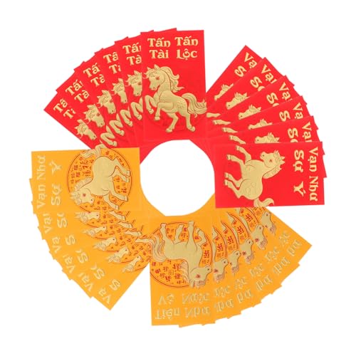 PartyKindom 48 Stück Vietnamesische Neujahrs Rotumschläge Pferde Papiergeldtaschen für Lunar Year Frühlingsfest Traditionelle Geldumschläge für Festliche Anlässe PartyKindom 48 Stück Vietnamesische Neujahrs Rotumschläge Pferde Papiergeldtaschen für Lunar Year Frühlingsfest Traditionelle Geldumschläge für Festliche Anlässe von PartyKindom