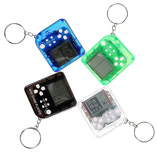 PartyKindom 4Stücke Handheld Spielschlüsselkette Retro Videospiel Schlüsselanhänger für Kindergeburtstags Mitgebsel Partyzubehör Transparent von PartyKindom