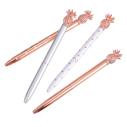 PartyKindom 4Stücke Kreative Ananas Kugelschreiber Metallische Schreibgeräte für Schule Büro und Angenehmes Griffdesign Langlebige für Sauberes Schreiberlebnis PartyKindom 4Stücke Kreative Ananas Kugelschreiber Metallische Schreibgeräte für Schule Büro und Angenehmes Griffdesign Langlebige für Sauberes Schreiberlebnis von PartyKindom