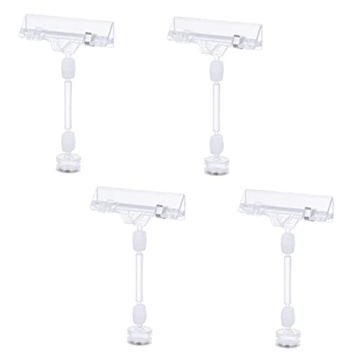 PartyKindom 4Stücke Preislabel Clips Magnetische Preisschildhalter für Supermärkte Drehbare Etikettenhalter für Verschiedene Anwendungen Transparent Leicht und Tragbar von PartyKindom