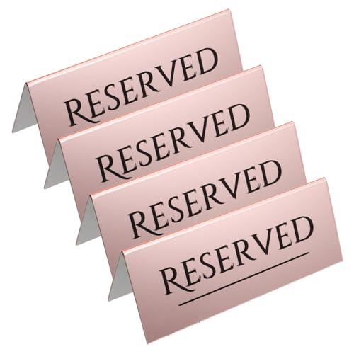 PartyKindom 4Stücke Tischschilder für Hochzeiten Restaurants und Veranstaltungen Reservierte Sitzplatzschilder aus Elegant Roségold für Klare Gästezuweisung von PartyKindom