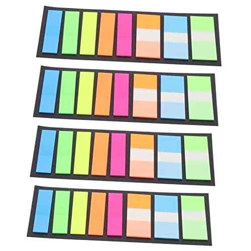 PartyKindom 4Taschen Selbstklebende Lesezeichen Fluoreszierende Indexmarkierungen für Effektives für Lehrer Wiederverwendbar und Haftstark von PartyKindom