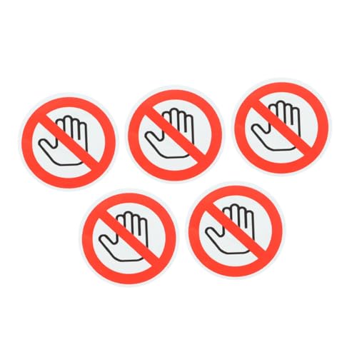 PartyKindom 5 Blätter Berühren Warnschild Aufkleber Sicherheitswarnung für Maschinen Selbstklebend Deutlich für Innen und Außenbereich von PartyKindom