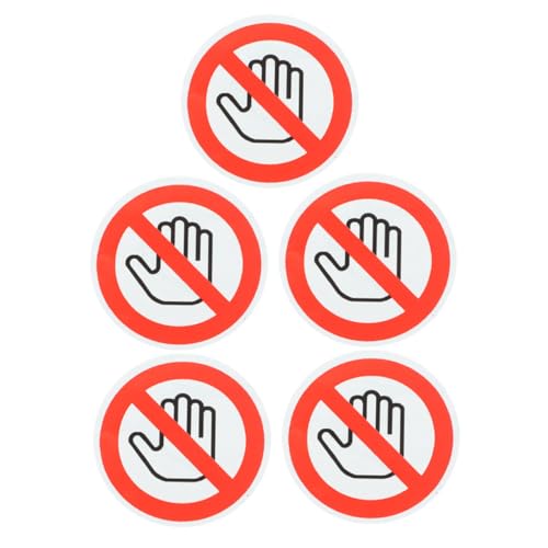 PartyKindom 5 Blätter Warnaufkleber Nicht Berühren Selbstklebende Sicherheitszeichen für Gefährliche Geräte für Fabriken und Baustellen von PartyKindom