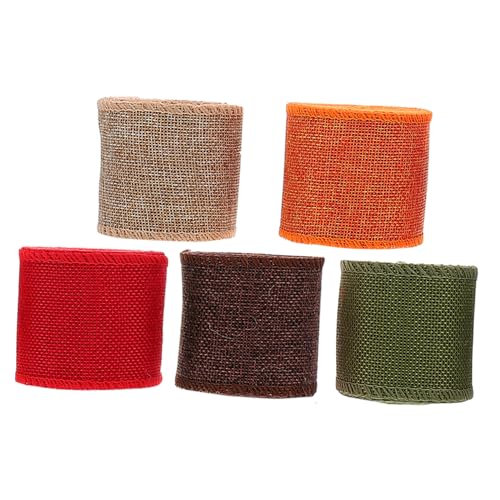 PartyKindom 5 Rollen Dekorative Geschenkband Reißfestes Juteband in Rot Orange Grün Braun Natur Schneidbar Vielseitig für Weihnachten DIY Party und Geschenkverpackung PartyKindom 5 Rollen Dekorative Geschenkband Reißfestes Juteband in Rot Orange Grün Braun Natur Schneidbar Vielseitig für Weihnachten DIY Party und Geschenkverpackung von PartyKindom